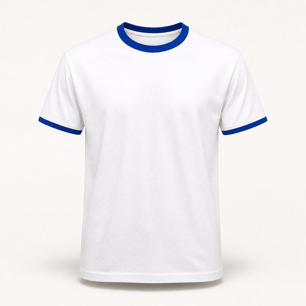 FELITEX PRO WHITE ROYAL BLUE NECK T SHIRT